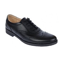 Pantofi barbati din piele naturala, Negru BOX, 870NBOX
